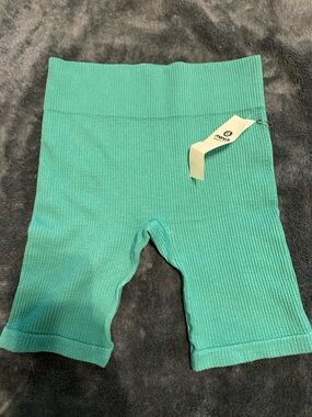 Mono B Ribbed Athletic Bike Shorts - Teal